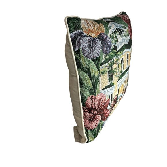 Signed Glynda Turley Tapestry Throw Pillow Yellow Plantation Children Playing - Picture 10 of 14